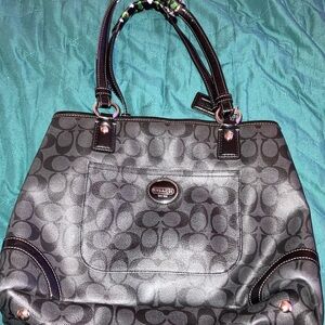 Coach Dark Gray Signature Tote